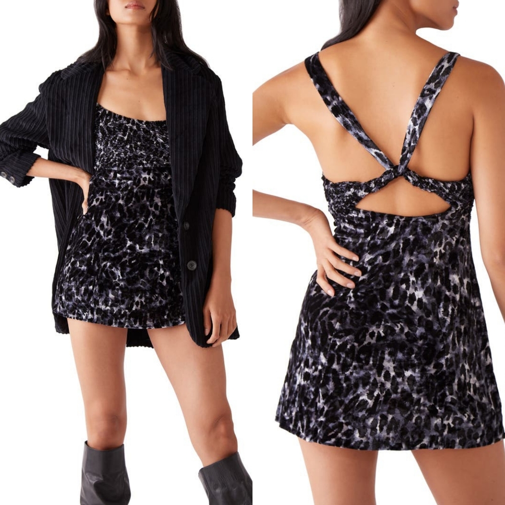 NWT Free People Virgo Moon Velvet Mini Dress